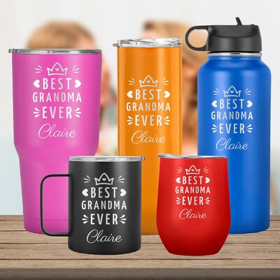 Best Grandma Ever Personalize with Name Tumbler, Gifts from Grandchildren, Daughter, Son, Mothers day, Birthday Gift - image1